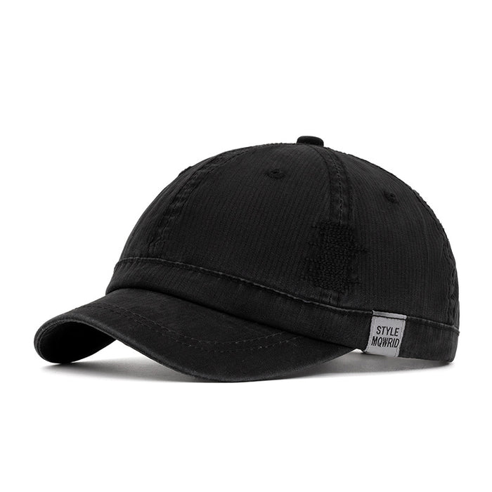 Wholesale Short brimmed baseball cap, fashionable washed duckbill cap, curved brimmed baseball cap, sun protection and sunshade cap
