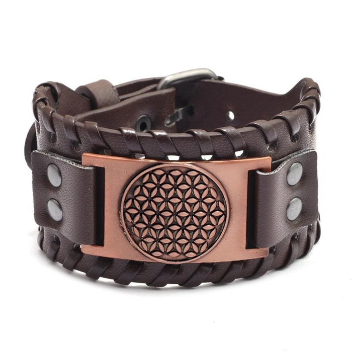 Wholesale Multi-layer Leather Wolf Head Men's Bracelet JDC-BT-FengH002