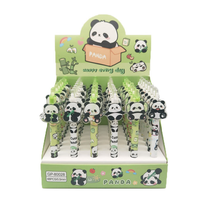 Wholesale 48 pcs Black core 0. 5mm cute cartoon sticker push-button pen