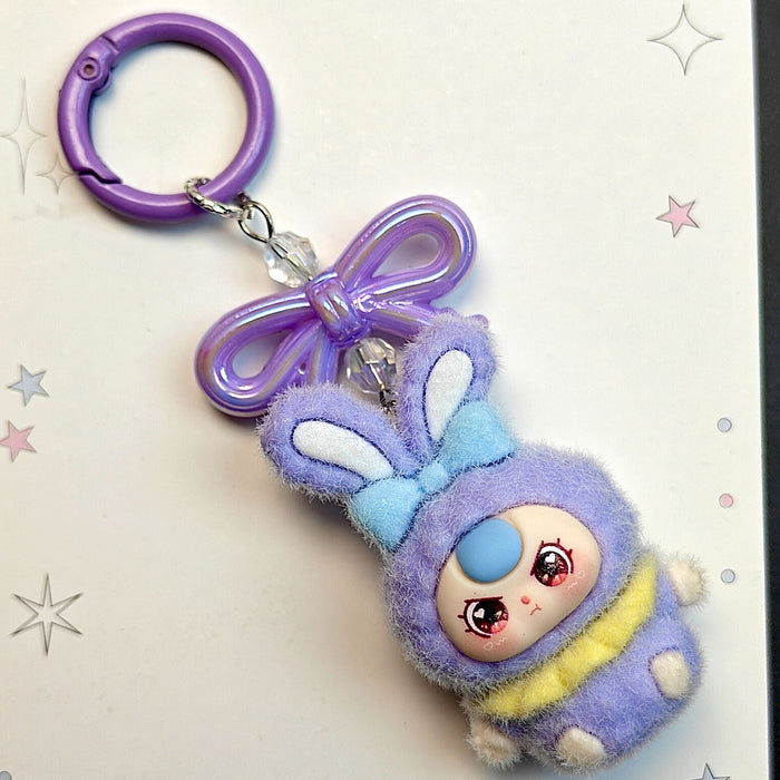 Wholesale Cute flocked doll accessories  cartoon-style keychains