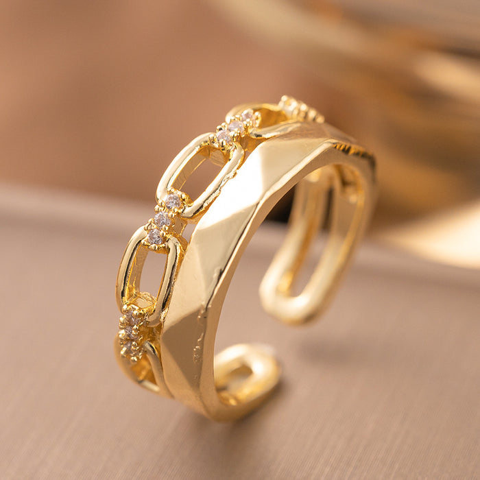 Wholesale Letter Rivet Zircon Ring