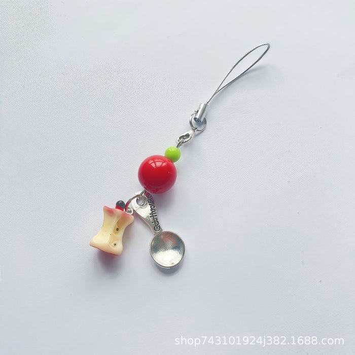 Wholesale Creative fruit-shaped phone charms keychains