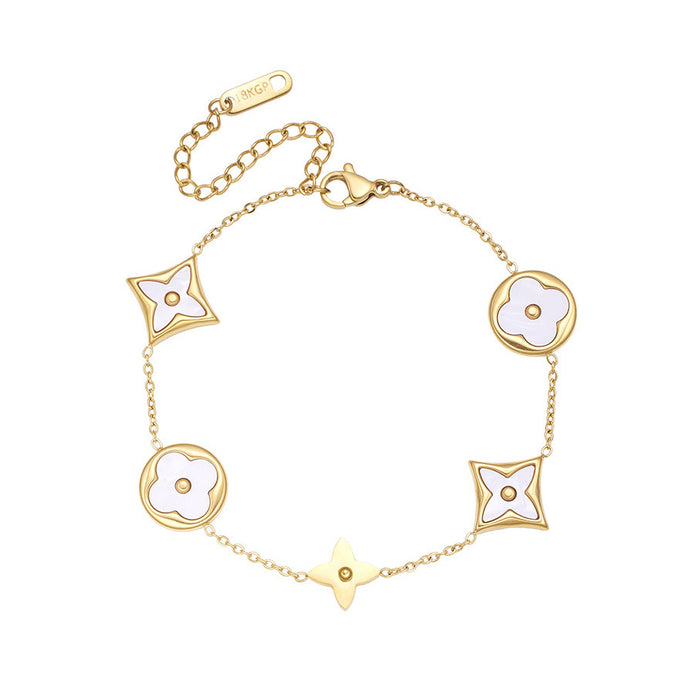 Wholesale Titanium steel bracelet, light luxury and versatile, fashionable and personalized shell bracelet