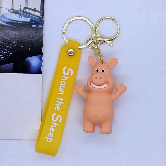 Wholesale Cartoon Sheep Silicone Keychain Bag Charm Car Key Accessory