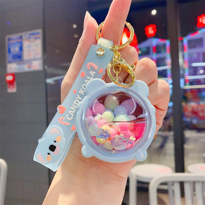 Wholesale Acrylic Oil-Filled Candy Koala Keychain