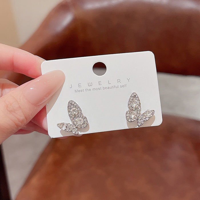 Wholesale Crystal Butterfly Pearl Earrings