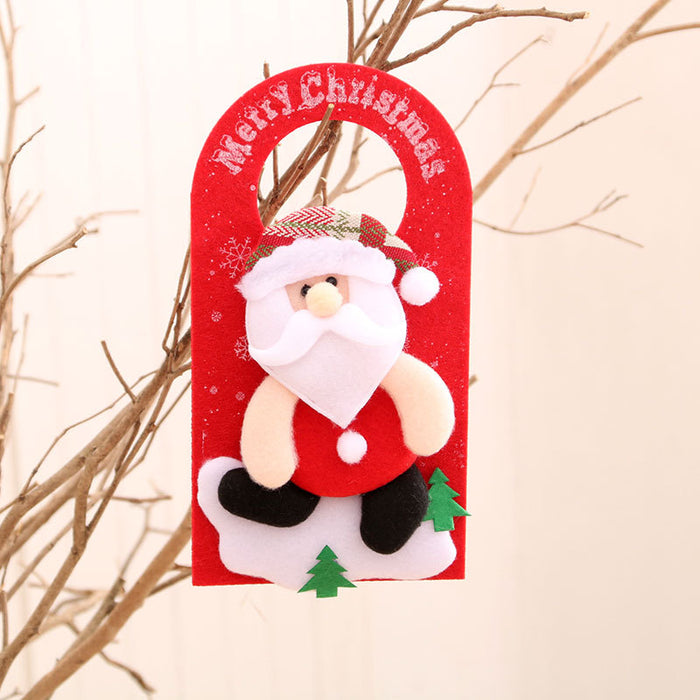 Wholesale Christmas Decorations Non-Woven Cartoon Christmas Door Hanging Pendant Hotel Shopping Mall Window Decoration