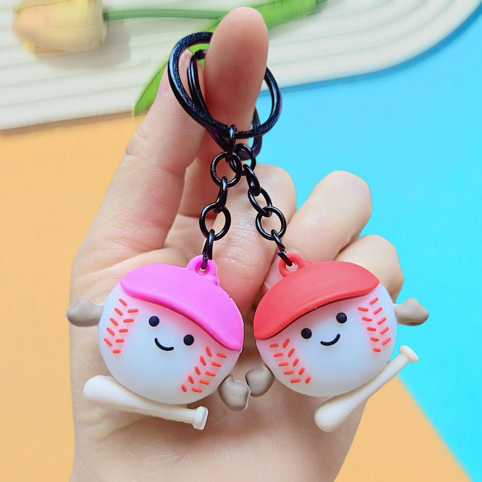 Wholesale Creative Baseball Keychain Cute Bag Pendant