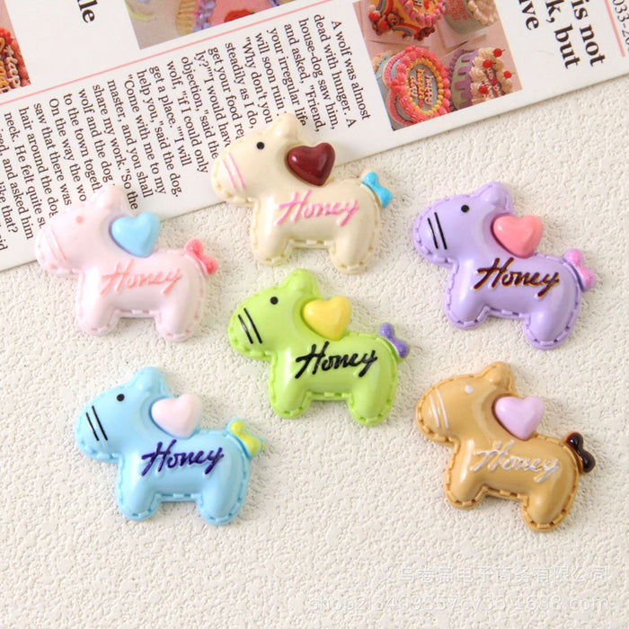 Wholesale Dopamine Color Cartoon Pony Keychain Bell Pendant Cute Animal Bag Charm DIY Fuse Bead Craft Fashion Accessory Gift