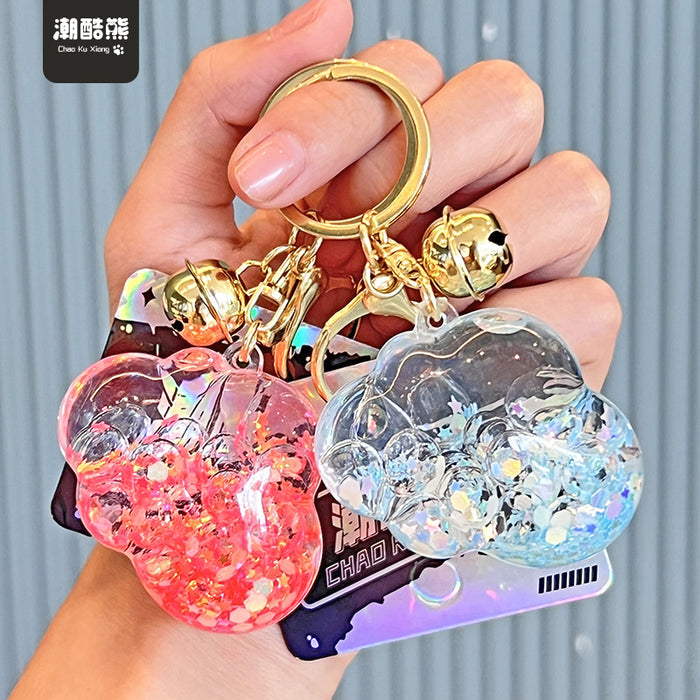 Wholesale Acrylic Cloud Quicksand Bottle Keychain JDC-KC-ChaoHe005