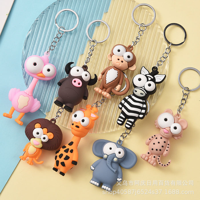 Wholesale 10PCS Cartoon Big Eye Animal Doll Keychain JDC-KC-AQing006