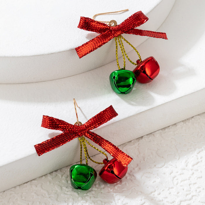Wholesale Alloy Electroplated Christmas Earrings Bell Bow Geometric Rope Fashion Accessory MOQ≥200