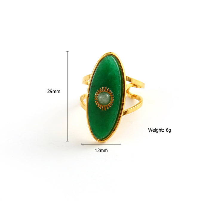 Wholesale Popular retro stainless steel necklace set with light luxury and high-end accessories, ring set