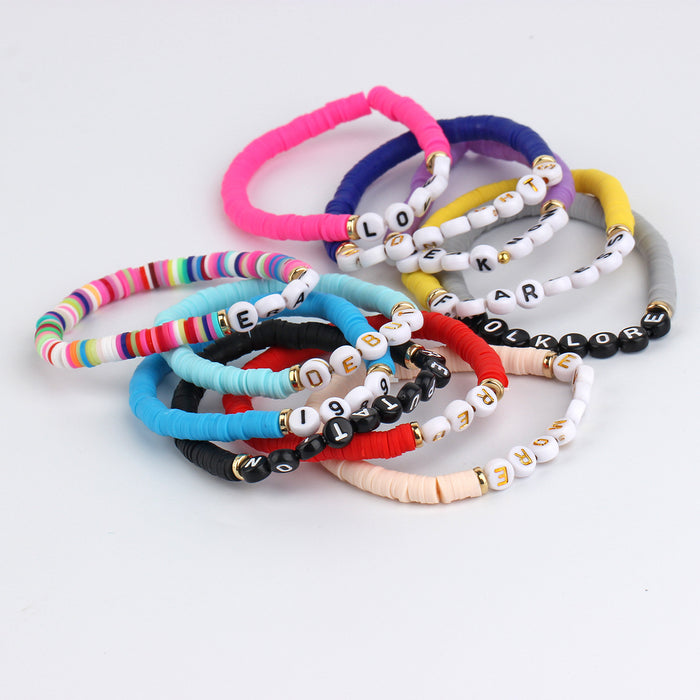 Wholesale Letter Pink Stone Bracelet JDC-BT-ZM021