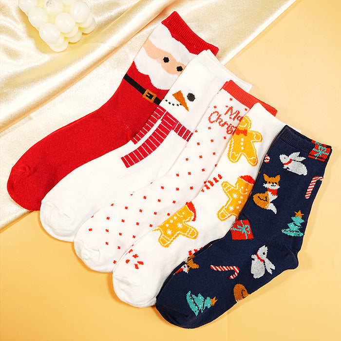 Wholesale Cartoon Christmas Socks Christmas Socks Elk Mid-Calf Socks Christmas Women' s Socks