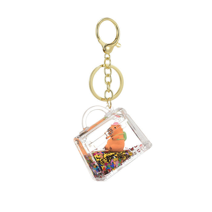 Wholesale Keychain backpack pendant floating liquid backpack ornament