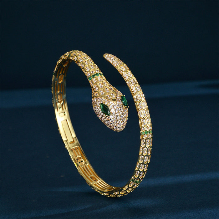 Wholesale gold plated open snake bracelet