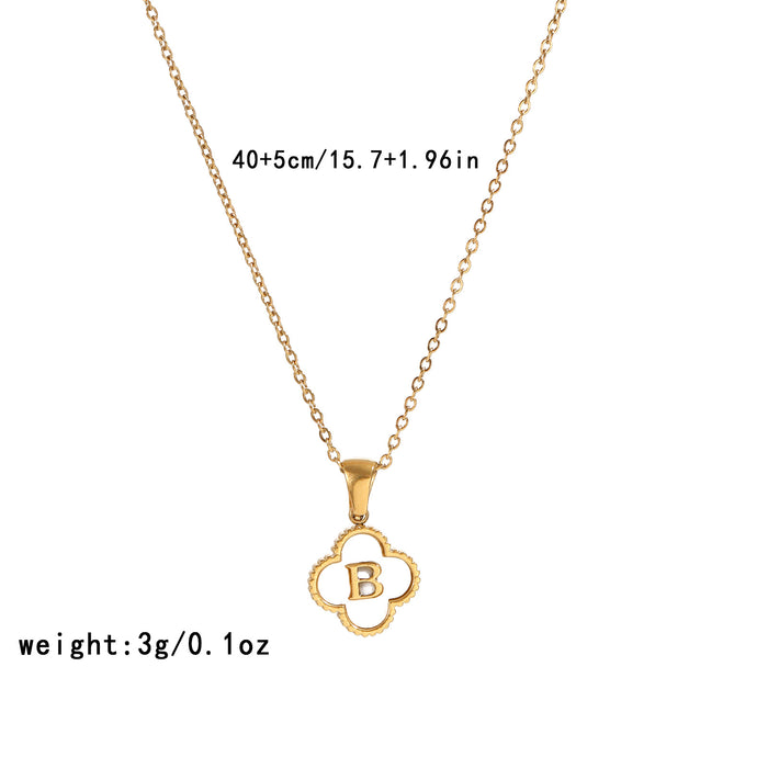 Wholesale Four-leaf clover pendant stainless steel 18K gold necklace
