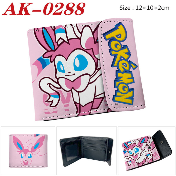 Wholesale Anime Snap Button PU Leather Short Wallet Unisex Card Coin Purse Trendy Boutique Gift