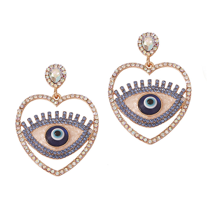 Wholesale Devil's Eye Alloy Diamond Earrings JDC-ES-YueLi016