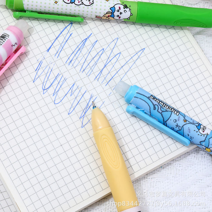 Wholesale 5pcs/set Erasable thermal erasable gel pen for primary school students cartoon cute brush pen