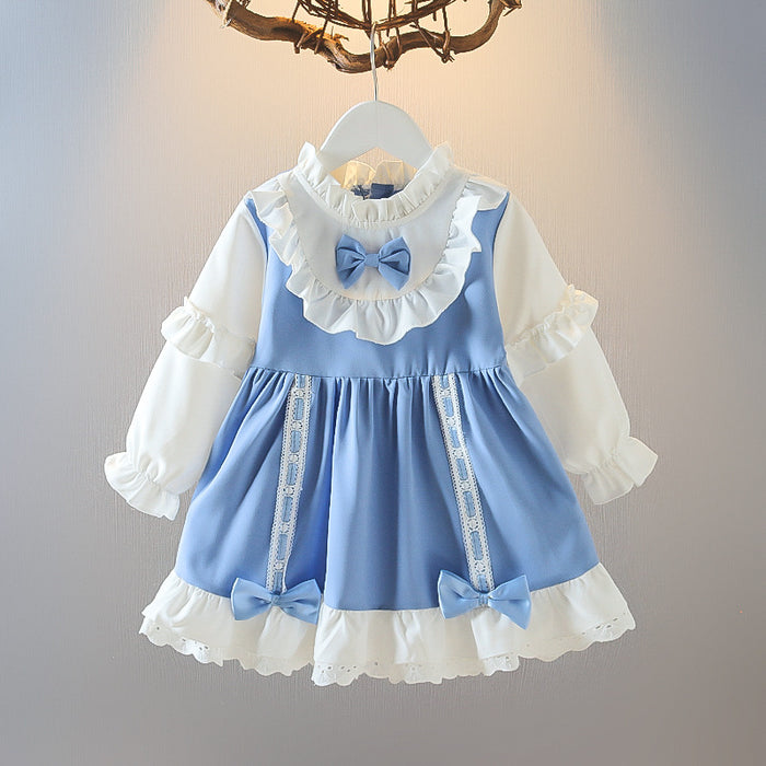 Wholesale Bow Lace Princess Dress Children's Dress JDC-CTS-MianY032