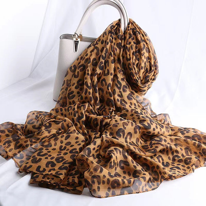 Wholesale Leopard Print Cotton and Linen Silk Scarf JDC-SF-Xuanx003