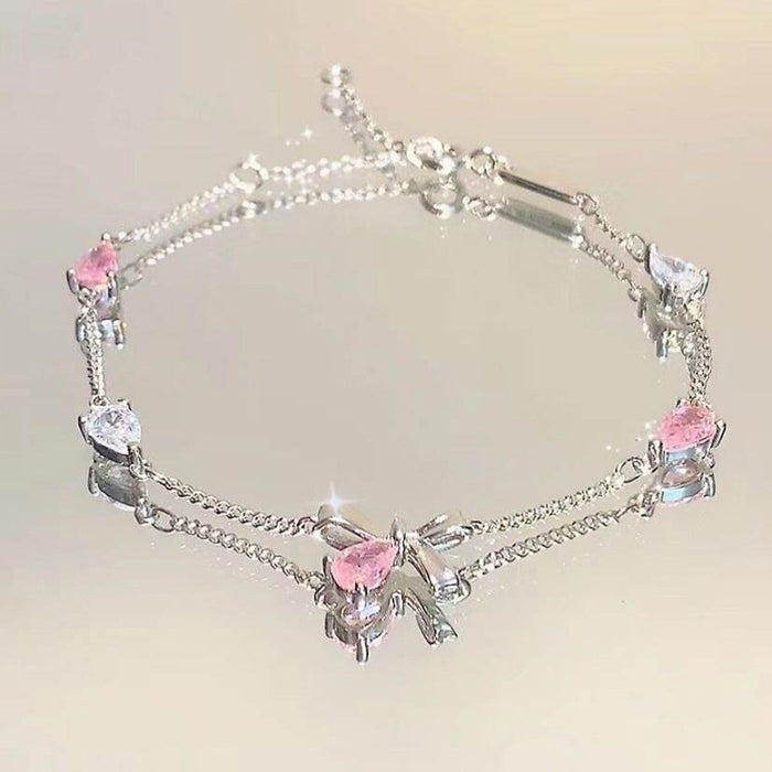 Wholesale Zircon bow bracelet, niche, light luxury temperament, high-end jewelry