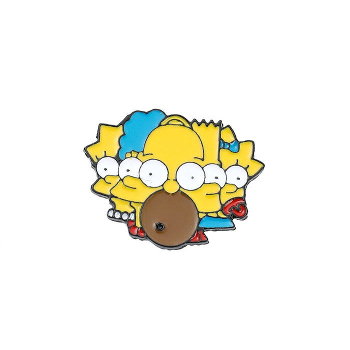 Wholesale Cartoon Simpsons Brooch Alloy Oil Dropping Badge Bag Clothes Accessories