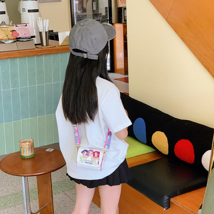 Wholesale Chic Cartoon PU Crossbody Bag for Girls Cute Square Bag with Heart Print Ideal