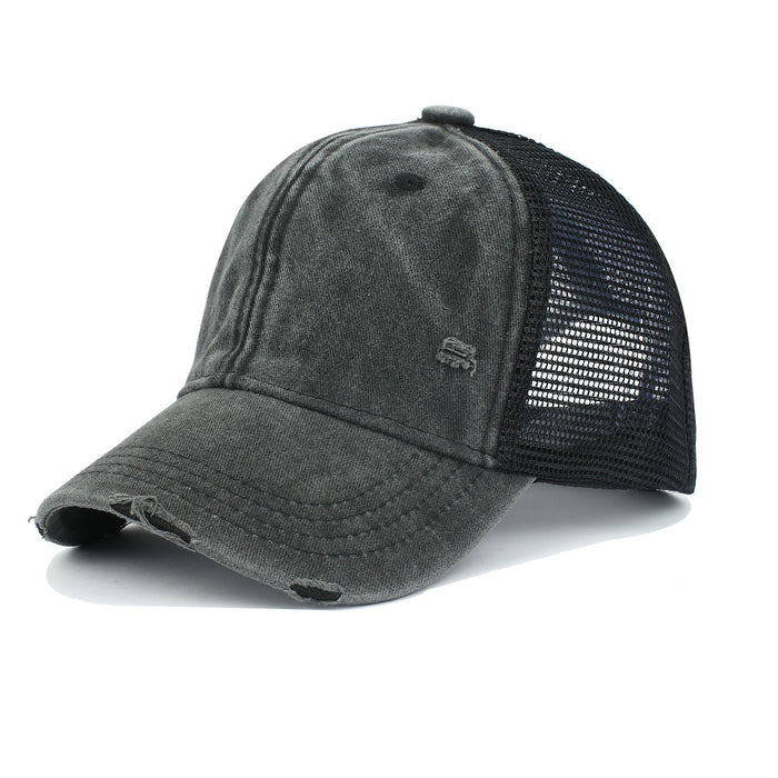 Wholesale Cotton Washed Baseball Cap Soft Top Mesh Cap JDC-FH-RongZ007