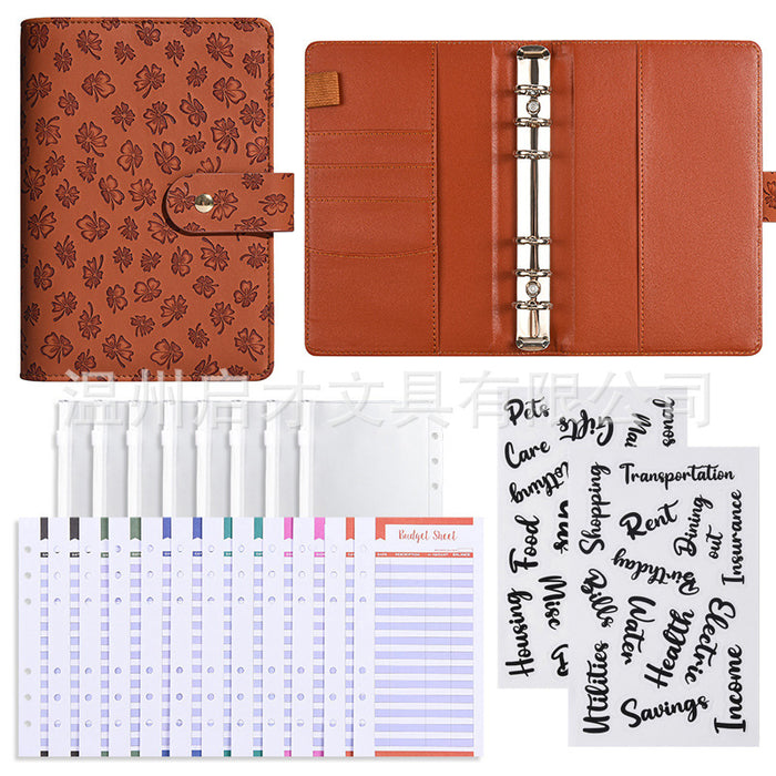 Wholesale Binder Customized Hand Ledger Leather Pu Loose-Leaf Cash Budget Ledger