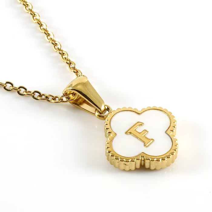 Wholesale Four-leaf clover pendant stainless steel 18K gold necklace