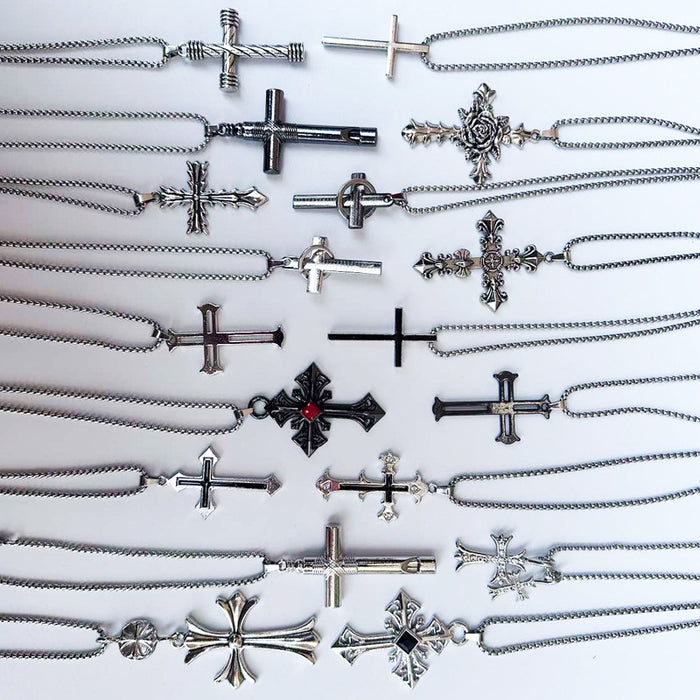 Wholesale Alloy Cross Pendant Men's Necklace JDC-NE-DanY004