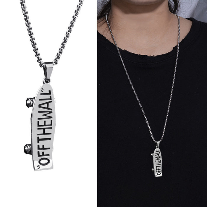 Wholesale Letter Scooter Accessories Pendant Titanium Steel Necklace JDC-NE-JuXing011