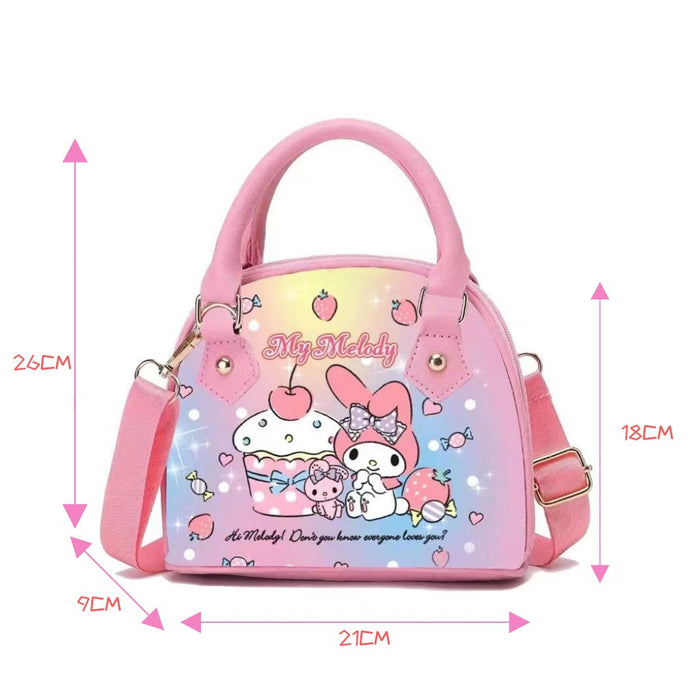 Wholesale PU Cartoon Printed Gradient Zippered Handbag Crossbody Bag (S) JDC-SD-YC002