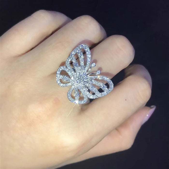 Wholesale The butterfly sparkling ring