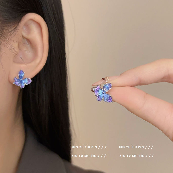 Wholesale Gradient flower earrings exquisite commuting niche design high-end earrings trendy earrings