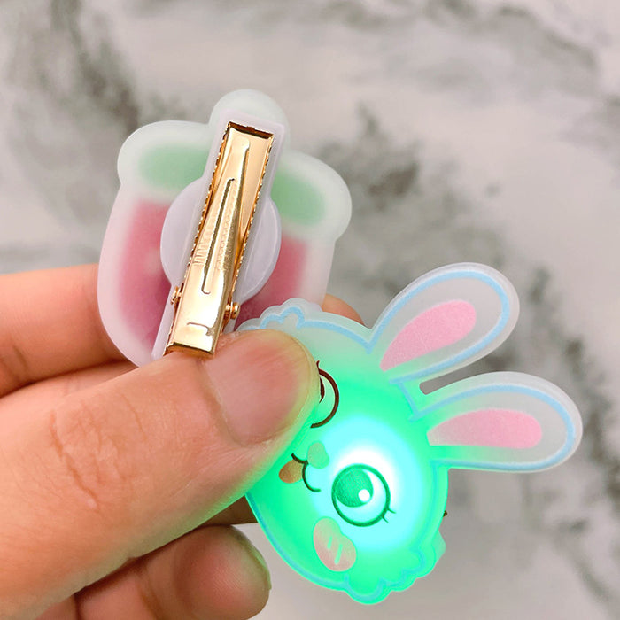 Wholesale cute cartoon children's hairpin funny luminous bangs clip children's fun cute baby side clip jewelry