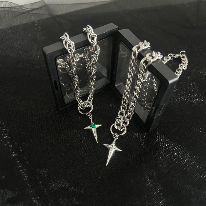 Wholesale Titanium steel non fading cross pendant necklace, niche design, high-end and versatile necklace accessory