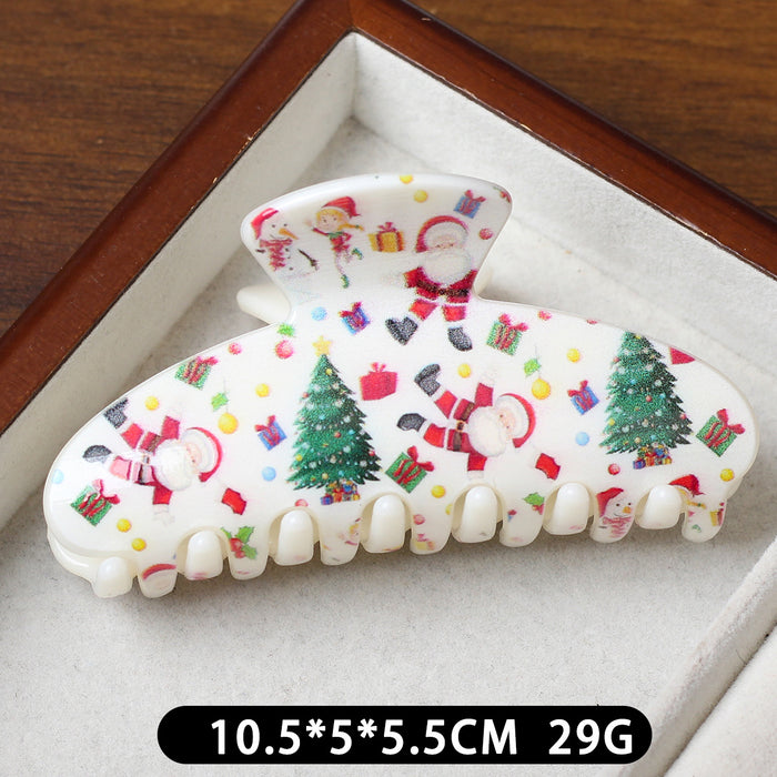 Wholesale Sweet Christmas Plaid Bear Large Plastic Hair Claw Clip Stylish Fashion Accessory For Women Great Gift Or Boutique Resale