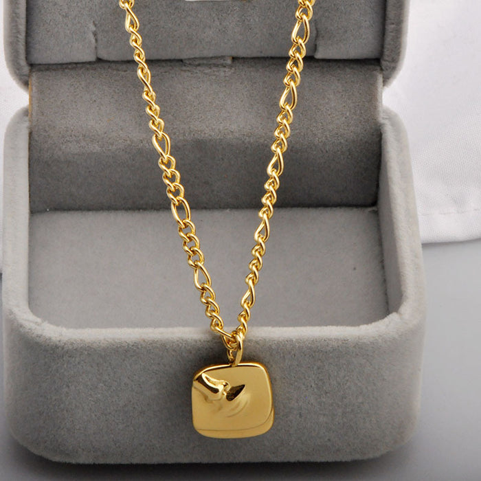 Wholesale  human face pendant stainless steel necklace body sweater chain