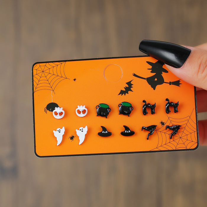 Wholesale  Earring Set Pumpkin Skull  Design Alloy Party Wear Jewelry Accessory