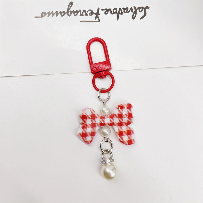 Wholesale Soft Touch Lacquer Bow Keychain Mixed Color Plastic Bag Charm MOQ≥2