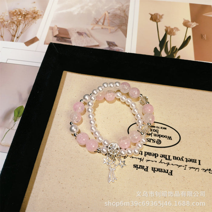 Wholesale Glass Bead Meteor Dreamcatcher Double Circle Bracelet Trendy Jewelry Accessory
