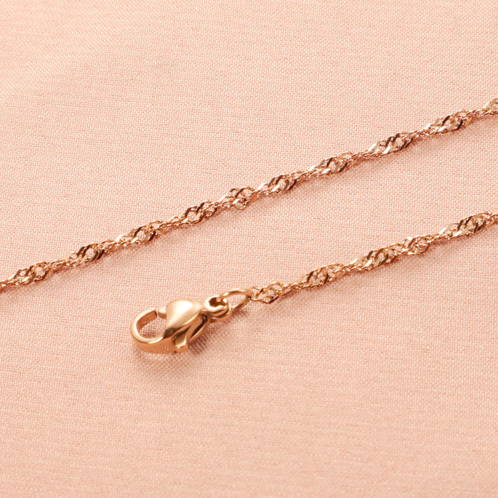 Wholesale Stainless steel water ripple chain necklace, fashionable titanium steel DIY jewelry