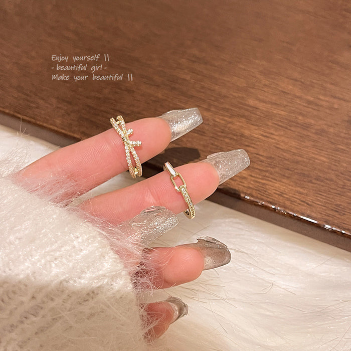 Wholesale Micro-inlaid Crystal Zircon Pearl Ring