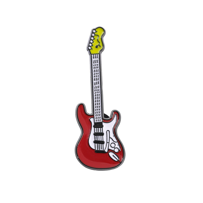 Wholesale Vintage Electroplated Guitar Brooch Musical Instrument Lapel Pin Trendy Backpack Badge For Casual Gift