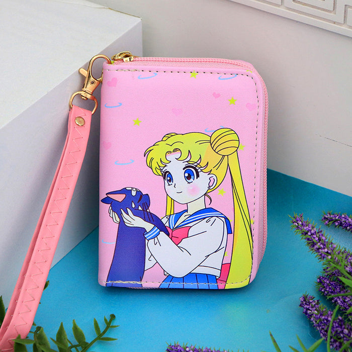 Wholesale fresh cartoon princess children's girls short portable coin purse