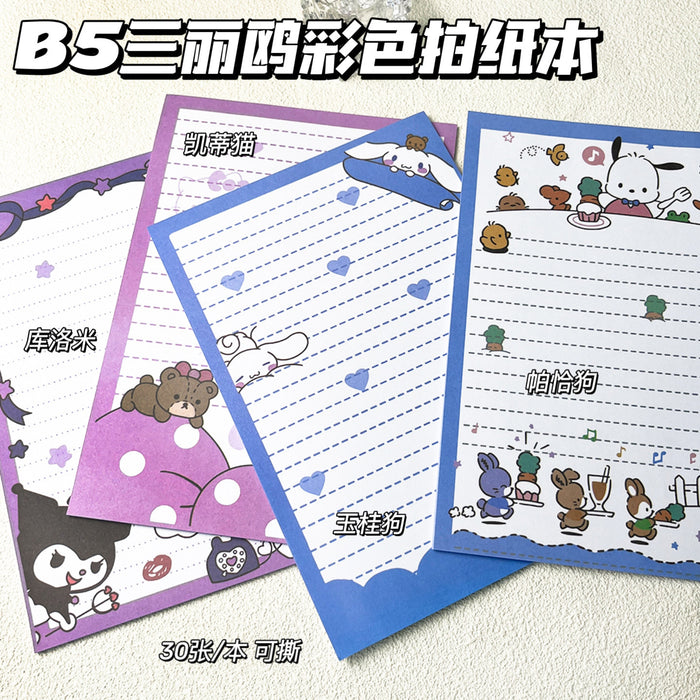 Wholesale Colorful new horizontal line notebook student cute cartoon notepad letter paper